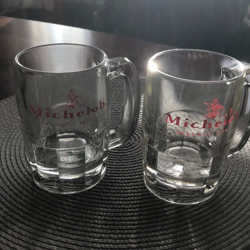 Michelob Vintage Glass Beer Mugs